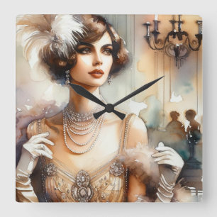  Elegantie Art Deco Lady Wandklok