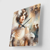 Elegantie Art Deco Lady Wandklok (Hoek)