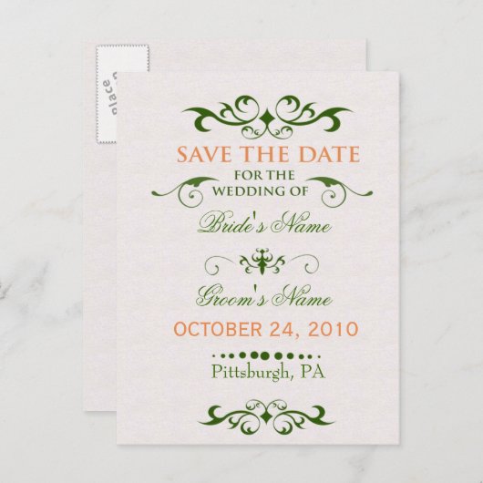 Elegantie - Bewaar de datum Aankondigingskaart (Voorkant / Achterkant)