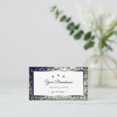 Elegantie Blauw Zilver Ombre Wit Glitter Diamanten Visitekaartje (Staand voorkant)