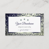Elegantie Blauw Zilver Ombre Wit Glitter Diamanten Visitekaartje (Voorkant)