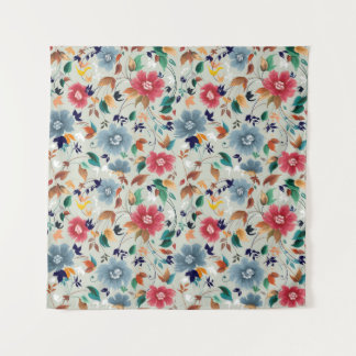 Elegantie Bloeit: Bloemrijke Vintage Achtergrond Wandkleed