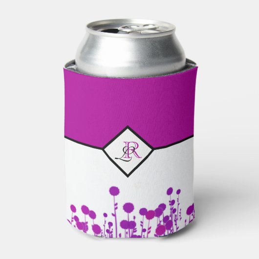 Elegantie Bloeit: Gepersonaliseerd Monogram Blikjeskoeler (Blikje Voorkant)