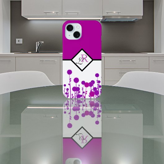 Elegantie Bloeit: Gepersonaliseerd Monogram Case-Mate iPhone Case