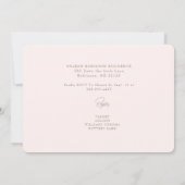 Elegantie Blush Roos Trouwjurk Vrijgezellenfeest Kaart (Achterkant)