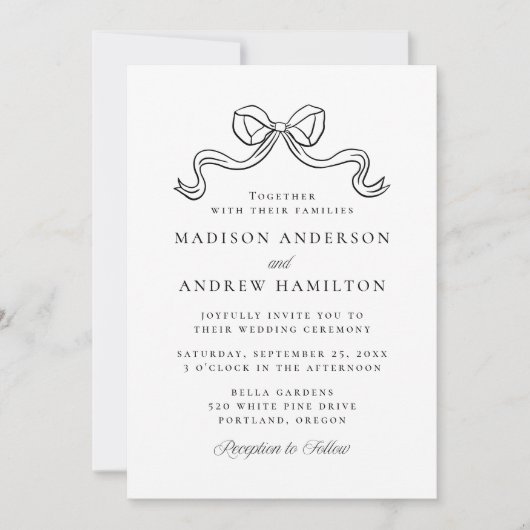 Elegantie Boog Bruiloft Kaart (Voorkant)