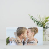 ELEGANTIE | BRUILOFT BEDANKT FOTOKAART - Zwart (Staand voorkant)