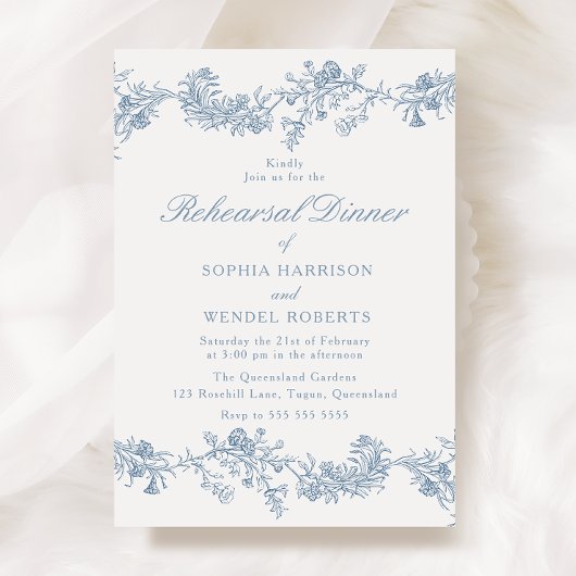  elegantie: Classic Floral Repetitie Diner Kaart