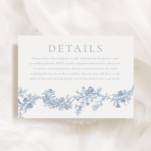 Elegantie: Classic Floral Wedding Details Informatiekaartje