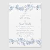  elegantie: Classic Floral Wedding Magnetische Uitnodiging (Voorkant)