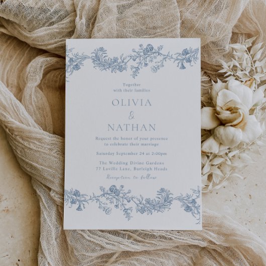  elegantie: Classic Floral Wedding Magnetische Uitnodiging