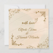  Elegantie: Classic Floral Wedding Red de Save The Date (Achterkant)