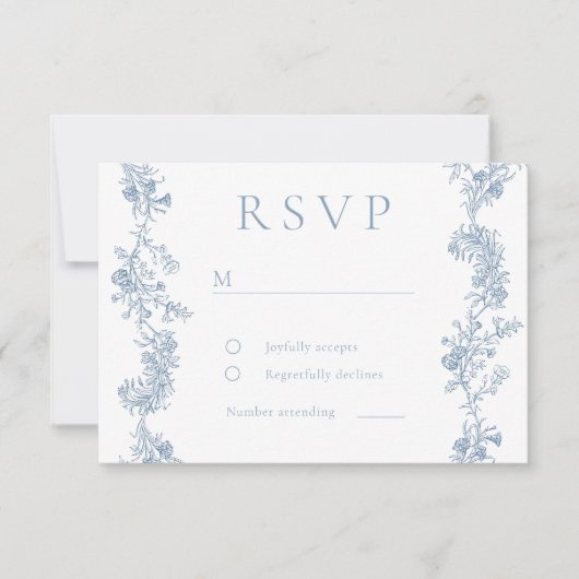  elegantie: Classic Floral Wedding RSVP Kaartje (Voorkant)