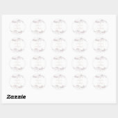  elegantie: Classic Neutral Floral Wedding Ronde Sticker (Vel)