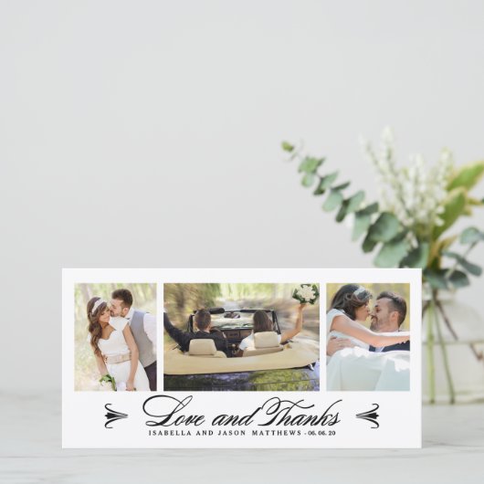 elegantie-collage | Trouwbedankje Fotokaart Bedankkaart (Staand voorkant)