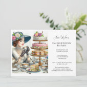  Elegantie Dames Tea Party Kaart (Staand voorkant)