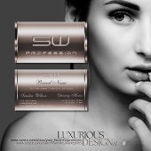 Elegantie Donker Roos Goud en Faux 3D Initialen No Visitekaartje