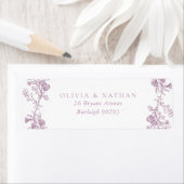 Elegantie Dusty Roos Wedding Return Adres Etiket (Insitu)