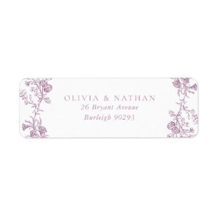 Elegantie Dusty Roos Wedding Return Adres Etiket