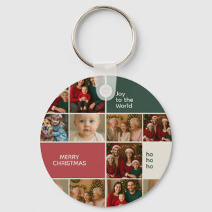 elegantie eenvoudig leuke foto's collage Kerstmis Sleutelhanger