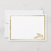Elegantie eenvoudige witte gouden blad bloemen Dan Bedankkaart (Achterkant)