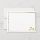 Elegantie eenvoudige witte gouden bloem Bruidsmeis Kaart (Achterkant)