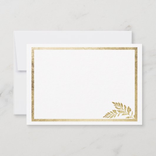 Elegantie eenvoudige witte gouden bloem Save The D Save The Date (Achterkant)