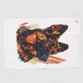 Elegantie en Canine Grace Duitse Herders Golfhanddoek (Horizontaal)