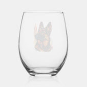 Elegantie en Canine Grace Duitse Herders Wijnglas Zonder Voet (Achterkant)