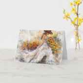 Elegantie en charme in cowboystijl kaart (Gele Bloem)