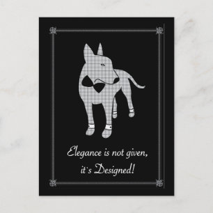 Elegantie Engels Bull Terrier zwart stropdas huisd Briefkaart
