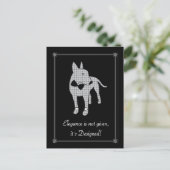 Elegantie Engels Bull Terrier zwart stropdas huisd Briefkaart (Staand voorkant)