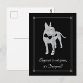 Elegantie Engels Bull Terrier zwart stropdas huisd Briefkaart (Voorkant / Achterkant)