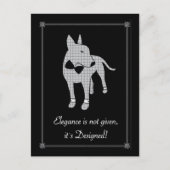 Elegantie Engels Bull Terrier zwart stropdas huisd Briefkaart (Voorkant)