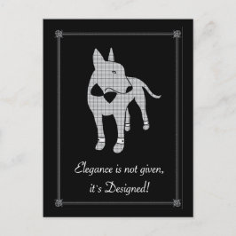 Elegantie Engels Bull Terrier zwart stropdas huisd Briefkaart