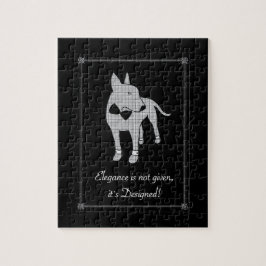 Elegantie Engels Bull Terrier zwart stropdas huisd Legpuzzel