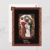  elegantie feestelijke krans liefhebbers briefkaart (Voorkant / Achterkant)