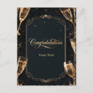 Elegantie Felicitaties Ontwerp met Champagne Feestdagenkaart