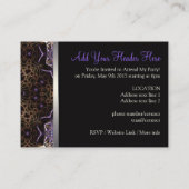  Elegantie Fractal Art Mini-uitnodigingen Informatiekaartje (Achterkant)