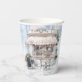 Elegantie Franse Café Bruiloftsshower Papieren Bekers (Achterkant)