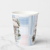 Elegantie Franse Café Bruiloftsshower Papieren Bekers (Rechts)