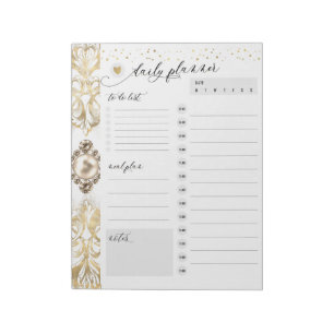  elegantie   Gold Pearl Jewel Daily Planner Notitieblok