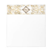  elegantie | Gold Pearl Jewel Emblem Floure Notitieblok (Voorkant)