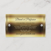 Elegantie Golden Shimmer Sparkling Glitter Diamond Visitekaartje (Achterkant)