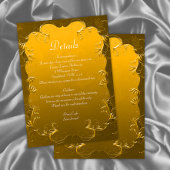  Elegantie Golden Wedding Details Informatiekaartje
