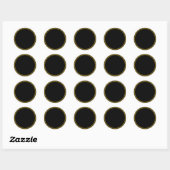Elegantie, goud en zwart elegante patroon, ronde sticker (Vel)