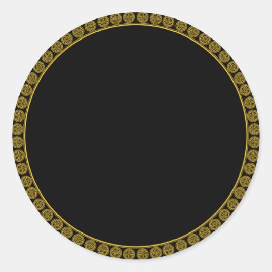 Elegantie, goud en zwart elegante patroon, ronde sticker (Voorkant)