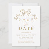  Elegantie Gouden Boog Bruiloft Save The Date (Voorkant)