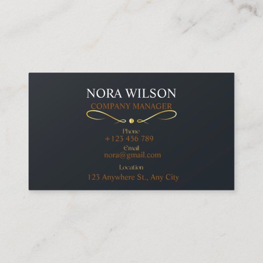 ELEGANTIE GOUDEN LUXE PROFESSIONEEL BEDRIJFSMERK VISITEKAARTJE (Achterkant)