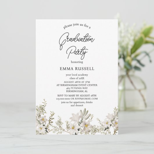 Elegantie Graduation Party uitnodiging (Staand voorkant)
